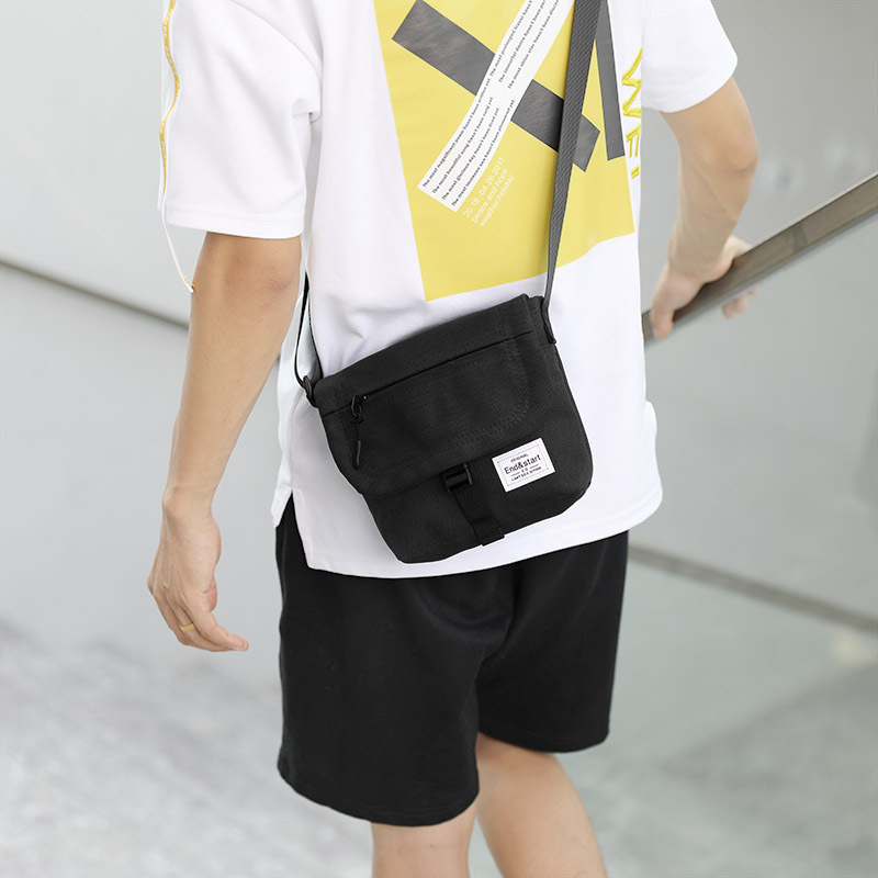 Crossbody bag men's fashion brand single shoulder bag canvas boys crossbody bag mobile phone bag backpack men a piece of hair