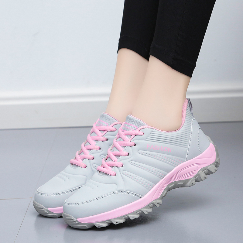 2025 new Sneakers Leather Women Fashion Breathable Running Shoes Lightweight Ladies Platform Female Walking fadc