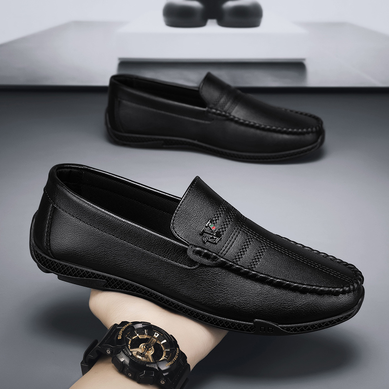 New White Leather Men Casual Shoes Brand Black Formal Dress Shoes Designer Men Loafers Breathable Slip on Driving Shoes 70