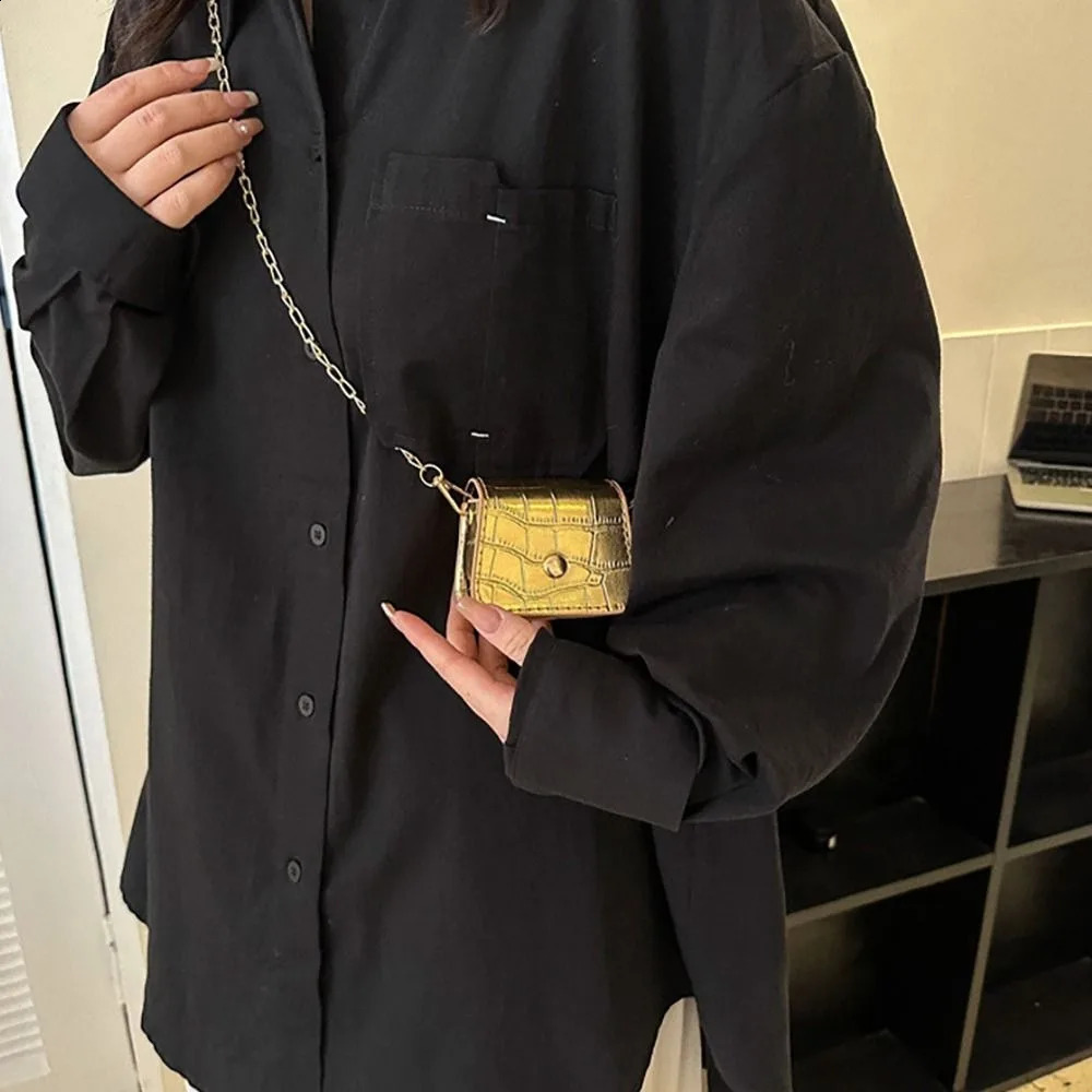 Cute Korean Fashion Mini Lipstick Crossbody Bags PU Simplicity Versatile Chain Shoulder Bag Handbag Girls Women 240730