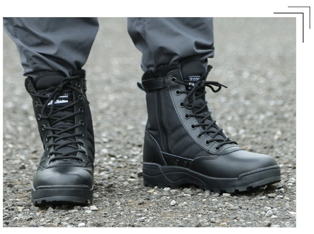 Black Tactical Men - Breathable, Lightweight Desert Combat Hot Boots For Hiking, Outdoor New Work & Safety