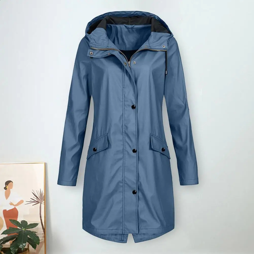Hooded Long windbreaker men's white rainproof trench coatBritish gentlemanRain proof and breathable240730