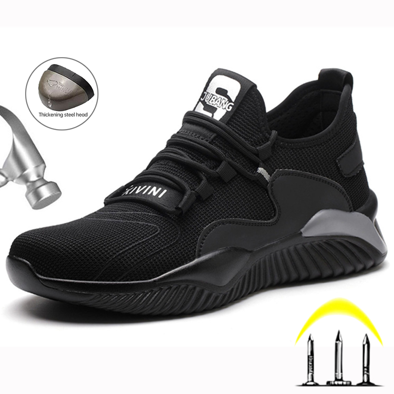 Women Indestructible Men Safety Work Shoes with Steel Toe Puncture-Proof Boot Lightweight Breathable Sneakers Dropshipping 9fdc