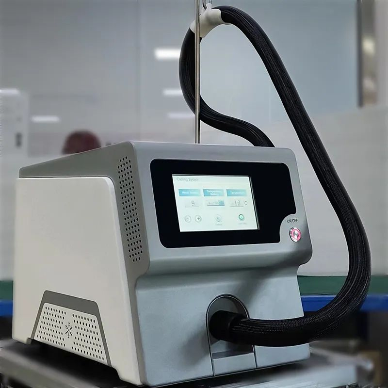 Portable Pain Relief Zimmer Cryo Chiller Air Cooler Cooling Skin System Machine For Picosecond Tattoo Removal Co2 Fractional Laser Treatment