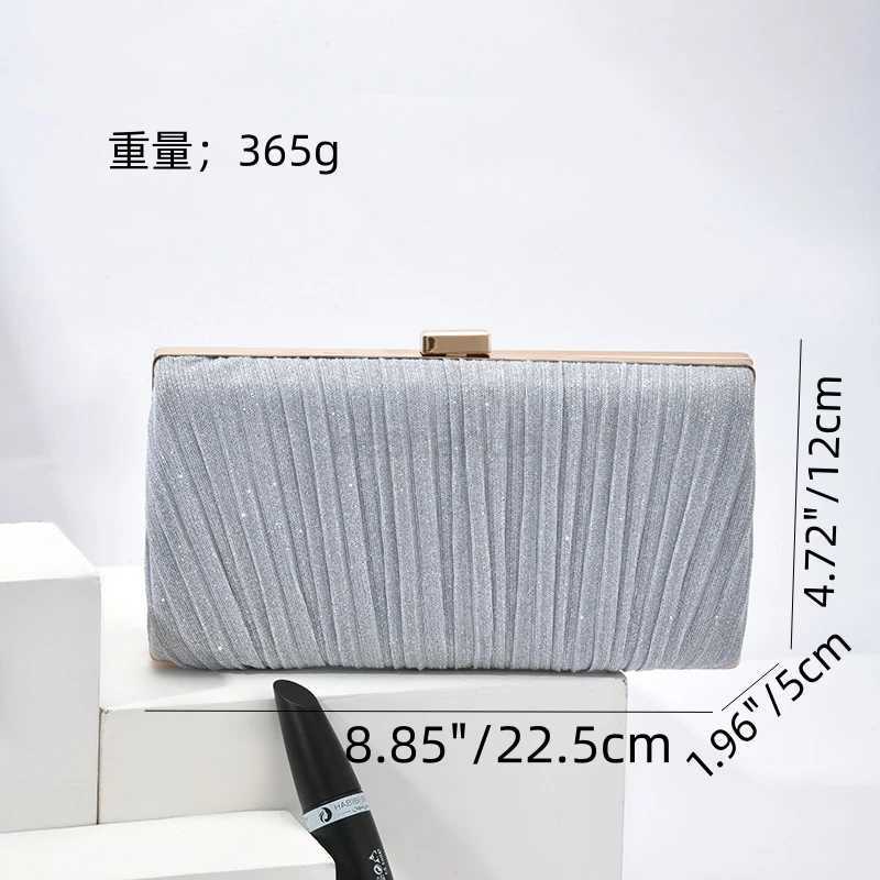 Simple Tote Pleated shiny luxury Dinner Bag Deluxe Evening Bag Womens clutch bagXJ240730