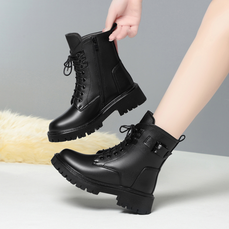AIYUQI Women Marton Boots 2024 Winter New Wool Warm Women Motorcycle Boots Anti-slip Large Size Women's Snow Boots