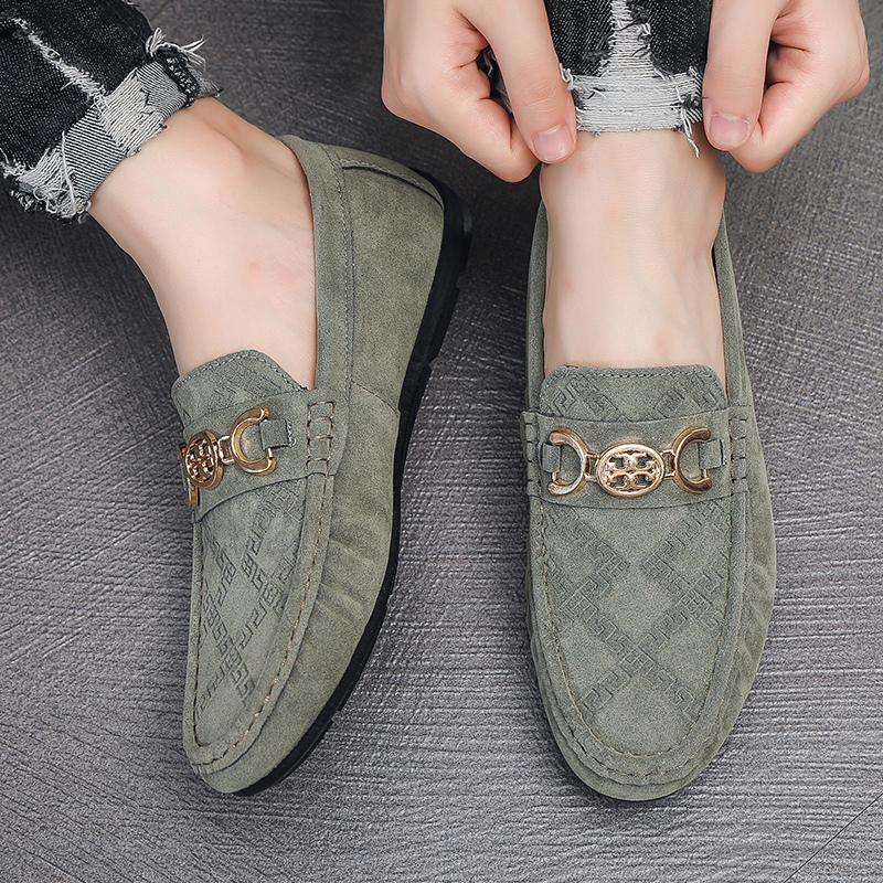 Hot Sale Green Men's Suede Moccasin Classic Handmade Leather Loafers Men Casual Flats Comfortable Slip-on Walking Driving Shoes