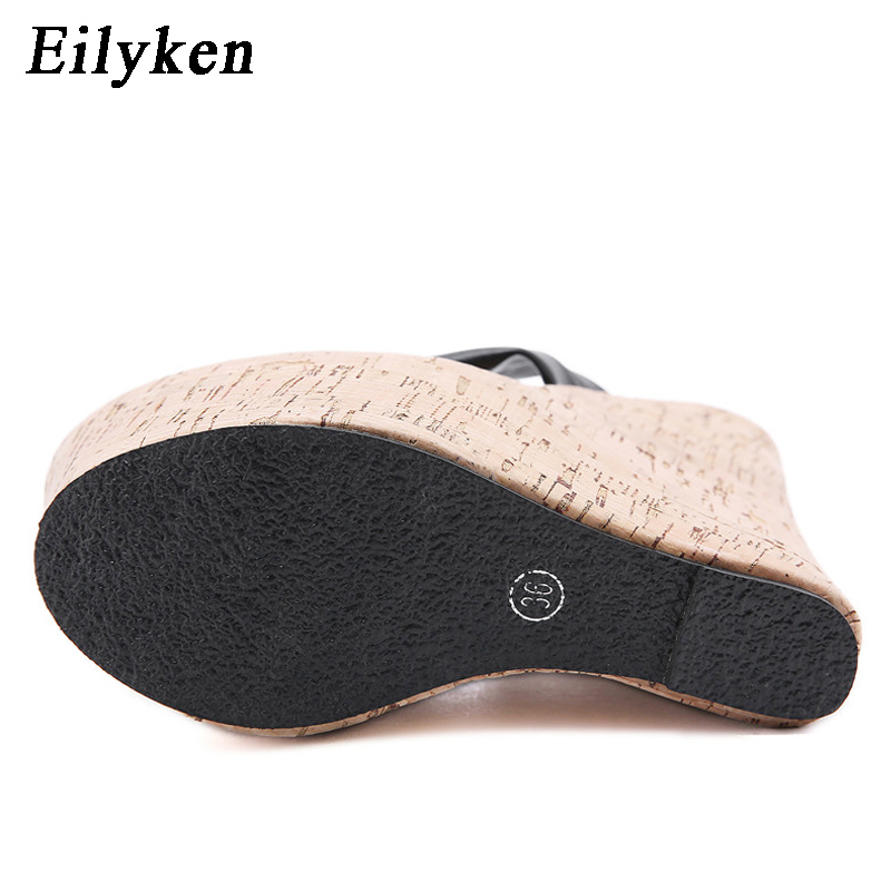 2024 New Eilyken Sexy Super 18Cm High New Heels Platform Quality Wedges Pinch Slippers Women Sandals Mules Shoes Size 35-42 8776