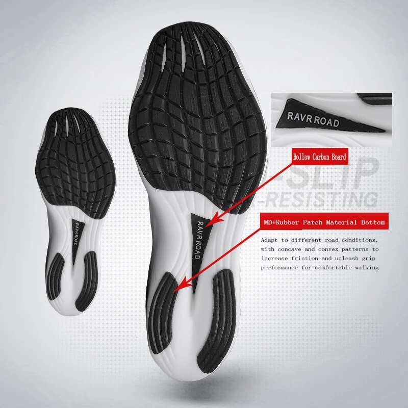 Men's New Full Palm Carbon Plate Running Shoes Marathon Racing Non-slip Shock-absorbing Sports Shoes Training Shoes for Women