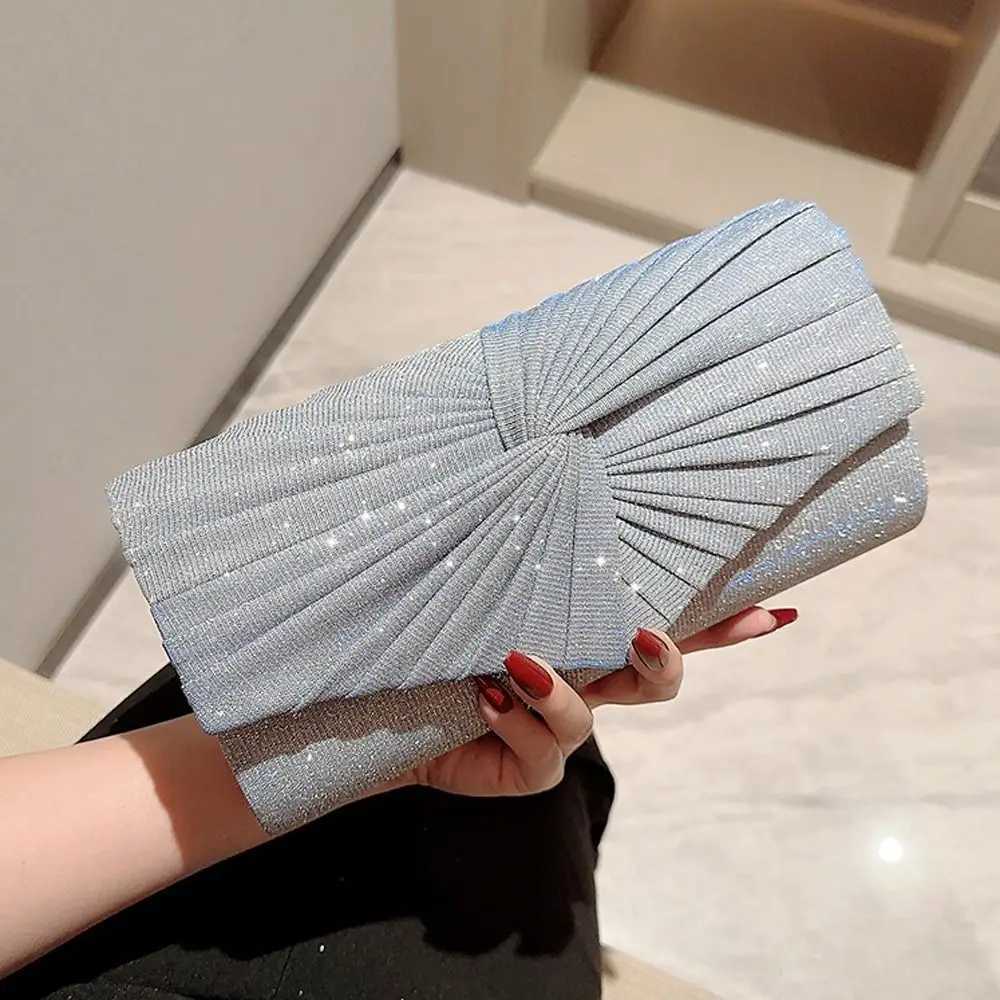 Glitter Silvery Women Sequins Clutch Evening Bags Luxury Party Dinner Chain Shoulder Bags Female Wedding Banquet Purse HandbagsXJ240730