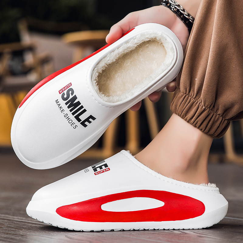 Men's and Women's NEW New Winter Plush Cotton Slippers Fashion Trend EVA Lightweight Sole Lazy Brand Home Shoes