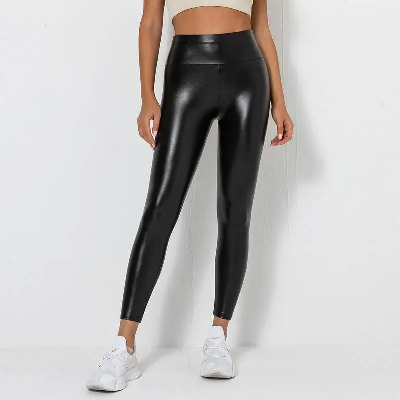 PU Leather Leggings Leather Pants Women Sexy Hips Push Up Leggings Leather Pants Pencil Pants Tight High Waist Casual Leggings 240730
