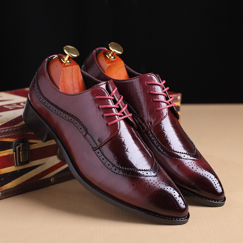 Mens Brogue Dress Shoes Patchwork Oxford Leather Formal Shoes for Men Bullock Shoes Wedding Party Dinner British Footwear K260328