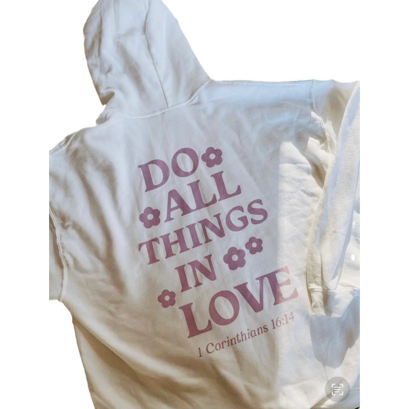 Women's oversized plush with lettering slogan kangaroo pocket drawstring printed hoodie F7.30#45