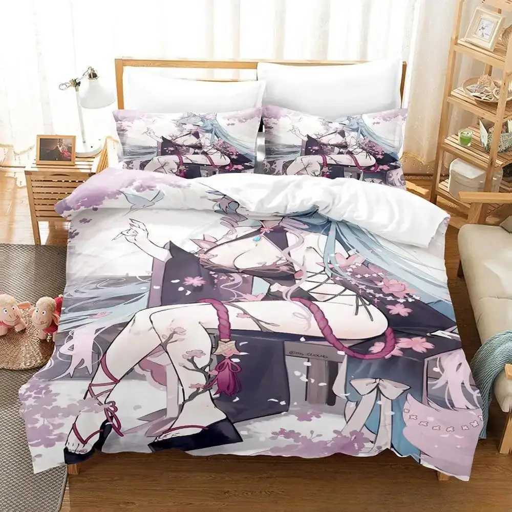 New Sexy Girls Silvervale Vtuber Bedding Set Single Twin Full Queen King Size Bed Set Adult Kid Bedroom Duvet cover Sets Anime Y240730