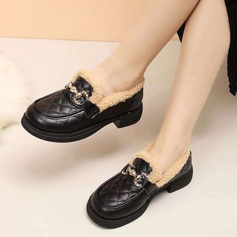 Plush Ddmysports S Women Flat Bottomed Winter New Style Lazy One Foot Cotton Shoes Outdoor Shoes tyle hoes hoes