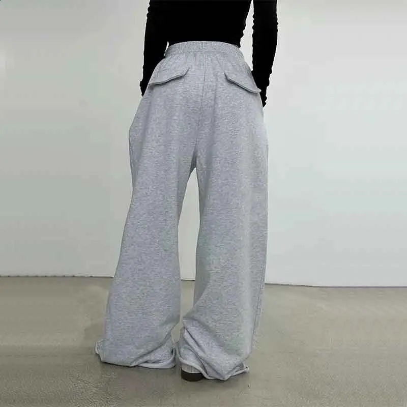 100% Cotton Loose Wide Leg Pants Women Fall Fashion Japanese High Waist Drawstring Casual Sweatpants Y2K Hip Hop Streetwear Z260314