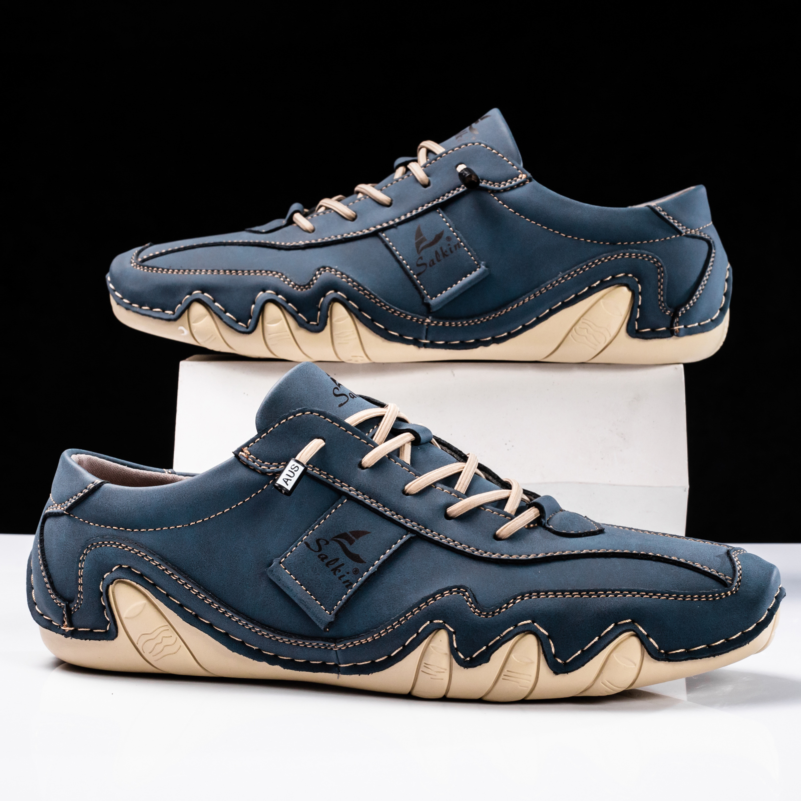 hot Leather Casual Men's Sneakers - Breathable, Soft, Flat Loafers for Driving & Everyday Wear