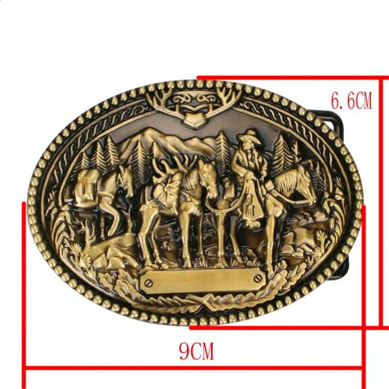 Fashion Mens Leather Belt Knight Wild West Cowboy Style Hip Hop Rock Jeans Waistband Metal Golden Buckle240723