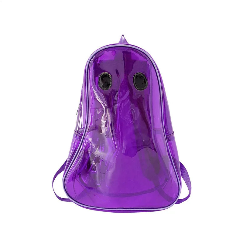 Transparent Backpack Halloween Ghost Schoolbag Waterproof PVC Clear Plastic Daily Backpack Teenager Notebook Schoolbag Beach bag 240730