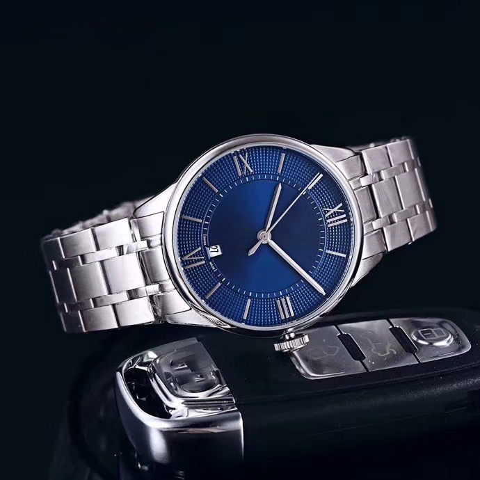 Hot selling automatic mechanical men's watch classic hot blue disc point calendar display diameter 42mm price discount movement stability watches
