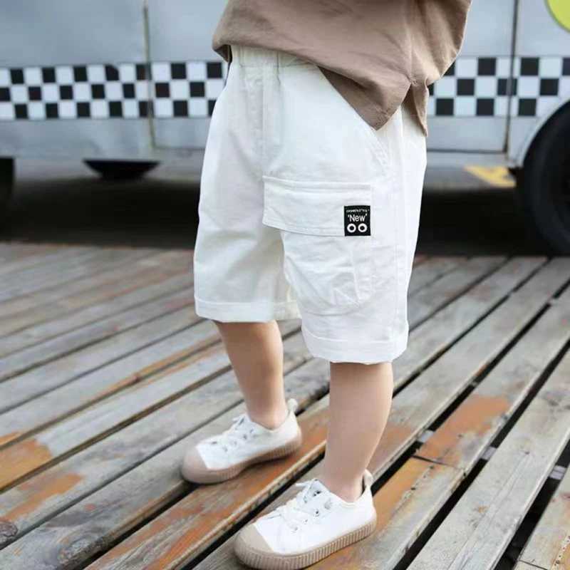 Summer Boys Shorts Solid Color Pocket Design Beach Shorts Childrens Casual Elastic Waist Childrens Shorts Sportswear W240813