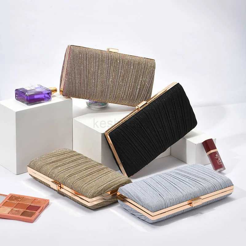 Simple Tote Pleated shiny luxury Dinner Bag Deluxe Evening Bag Womens clutch bagXJ240730