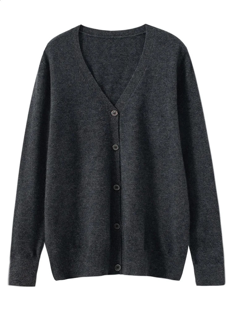 Mens Vneck cardigan smart casual sweater made of 100% Merino wool knitted fabric highquality soft and comfortable outerwear Spring Autumn Korean style