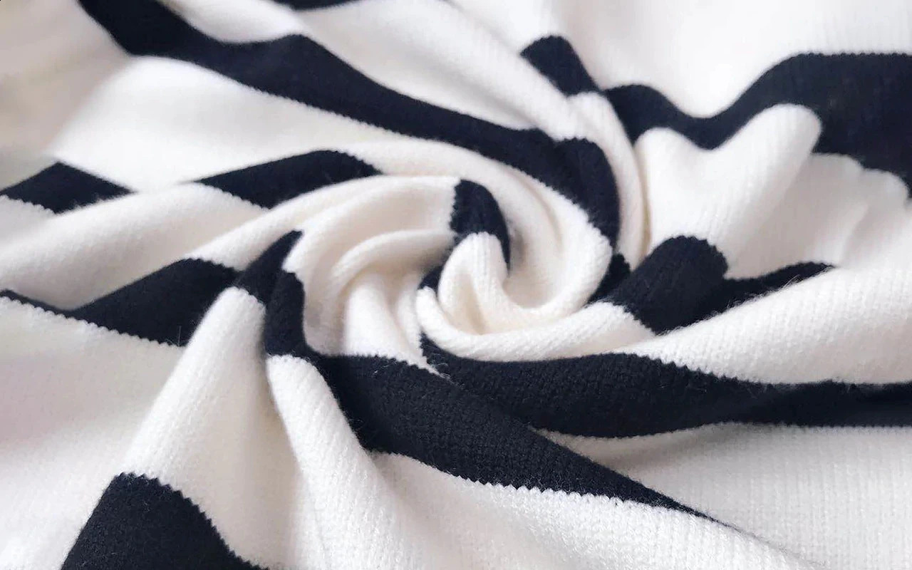 High Neck Knit Striped Sweater For Women Collar Pullover Autumn Winter Casual Womens Street 240730