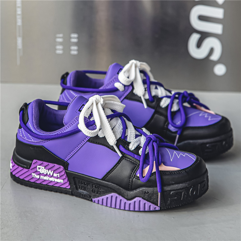 Purple Skate Men's Sneakers | Lace-up Skateboarding Shoes 4 boarding