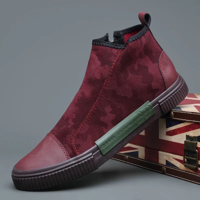 2025 new Men Canvas Winter Furry Ankle Boots Men's Flats Shoe Casual Sneakers for Man High Top Sports Shoes Keep Warm Boot 6b6b 's s