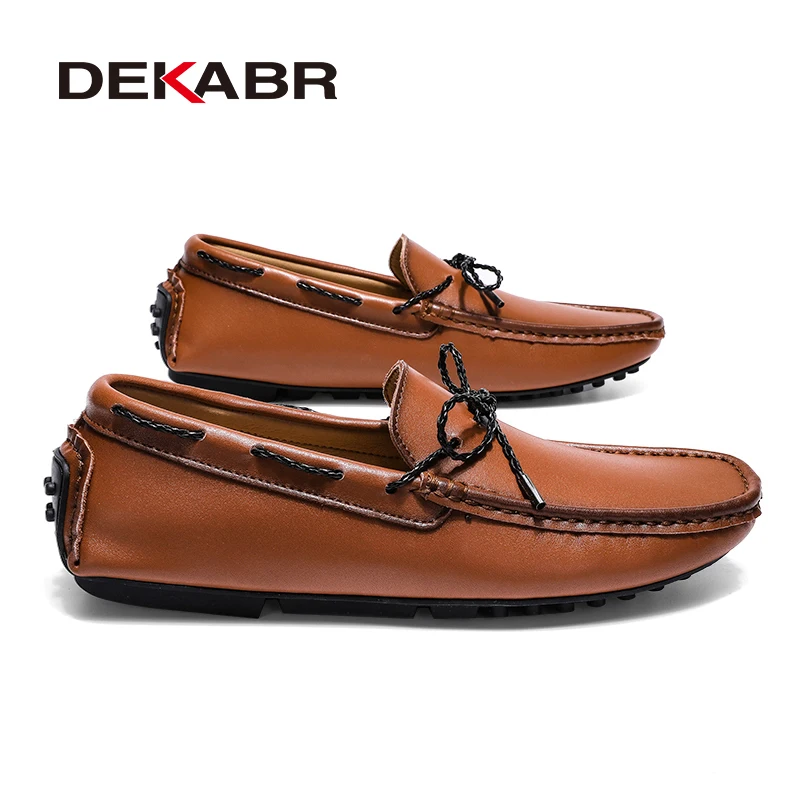 DEKABR Loafers Shoes Men Spring Clasicc Vintage Comfy Flat Moccasin Fashion Men Slip-on Boat Shoes For Men Casual Shoes