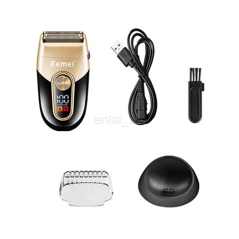 Kemei 3209 Washable Beard Electric Shaver For Men Rechargeable Stubble Electric Razor Head Shaving Machine Balds 3-Blades SystemY240730