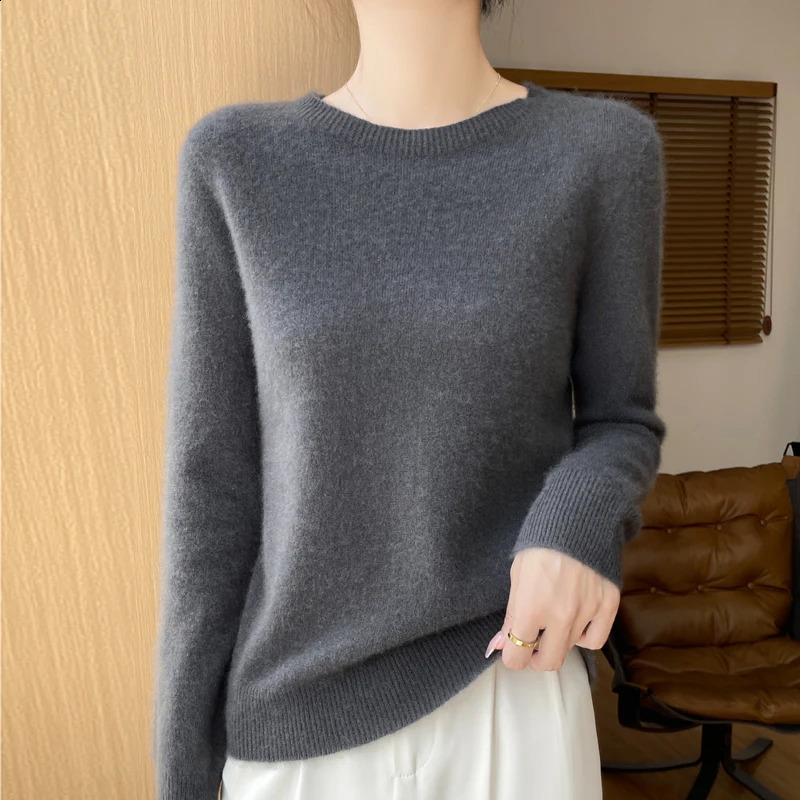 Spring and summer cashmere sweater womens clothing 100% Merino wool top round neck knitted with floral basic style Versatile 240826