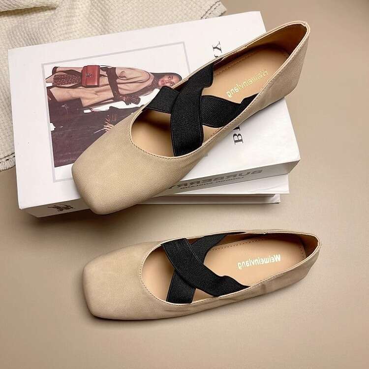 Ladies Ddmysports S New Autumn French Square Toe Shallow Flat Shoes Outdoor Shoes quare hallow hoes hoes
