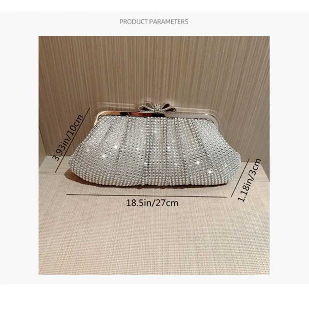 Chain Evening Bag Fashion Sparkling Rhinestone Banquet Clutch Handbags Wedding PartyXJ240730