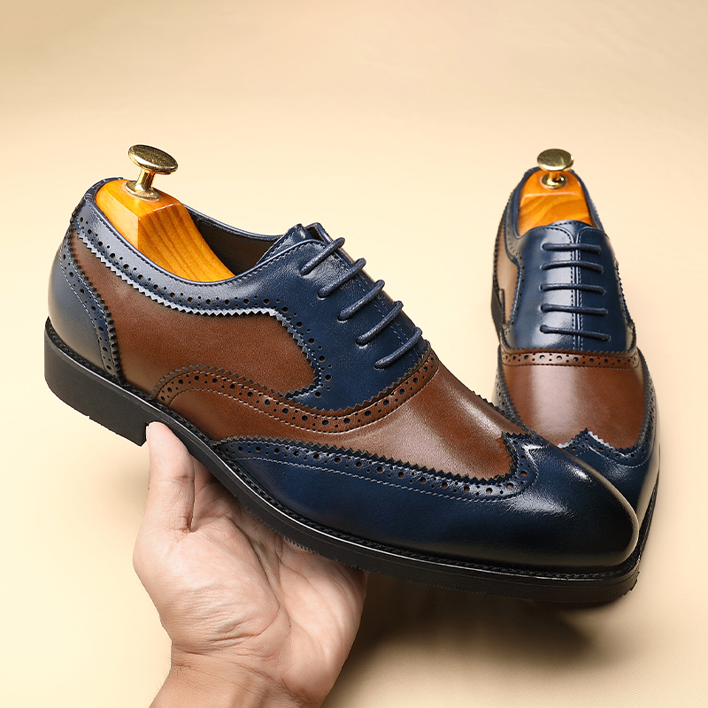 Leather Brogue Men Big Size Fashion Wedding Party Men Dress Shoes Italian Designer Male Drivng Formal Shoes Lace Up Men Oxfords