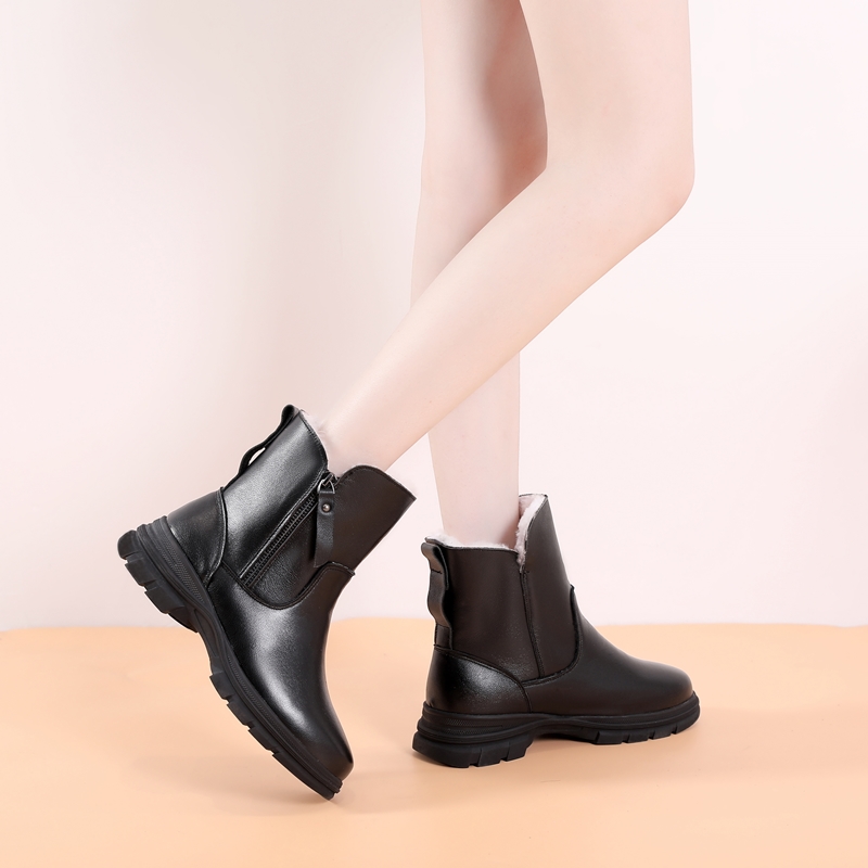AIYUQI Women Winter Boots Anti Slip 2024 New Genuine Leather Women Ankle Boots Large Size Warm Snow Boots Women
