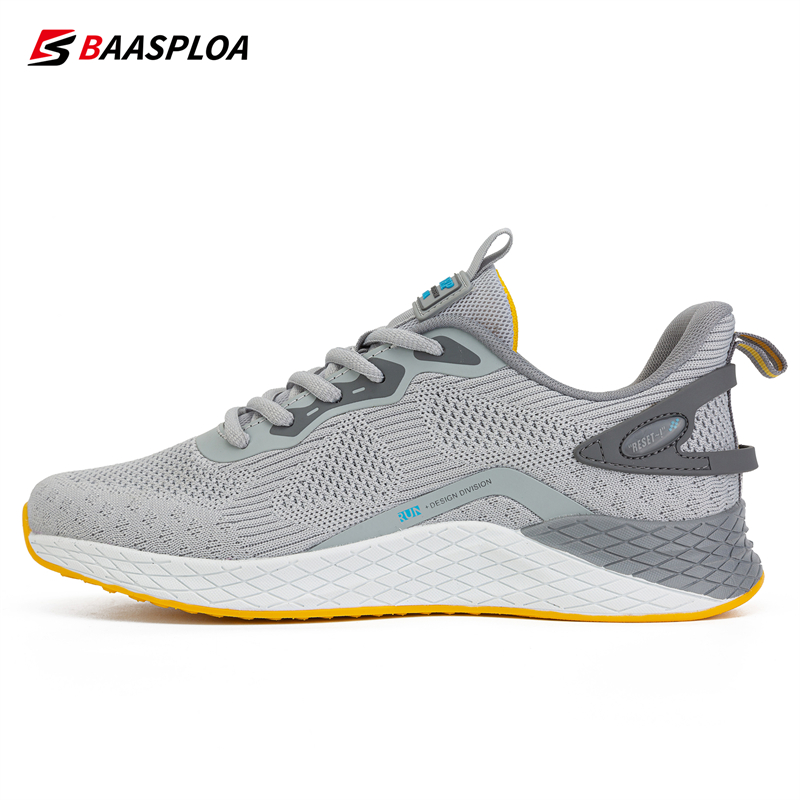 Baasploa Men Running Shoes Fashion Breathable Knit Tennis Sports Shoes Male Outdoor Lightweight Non-Slip Running Shoes