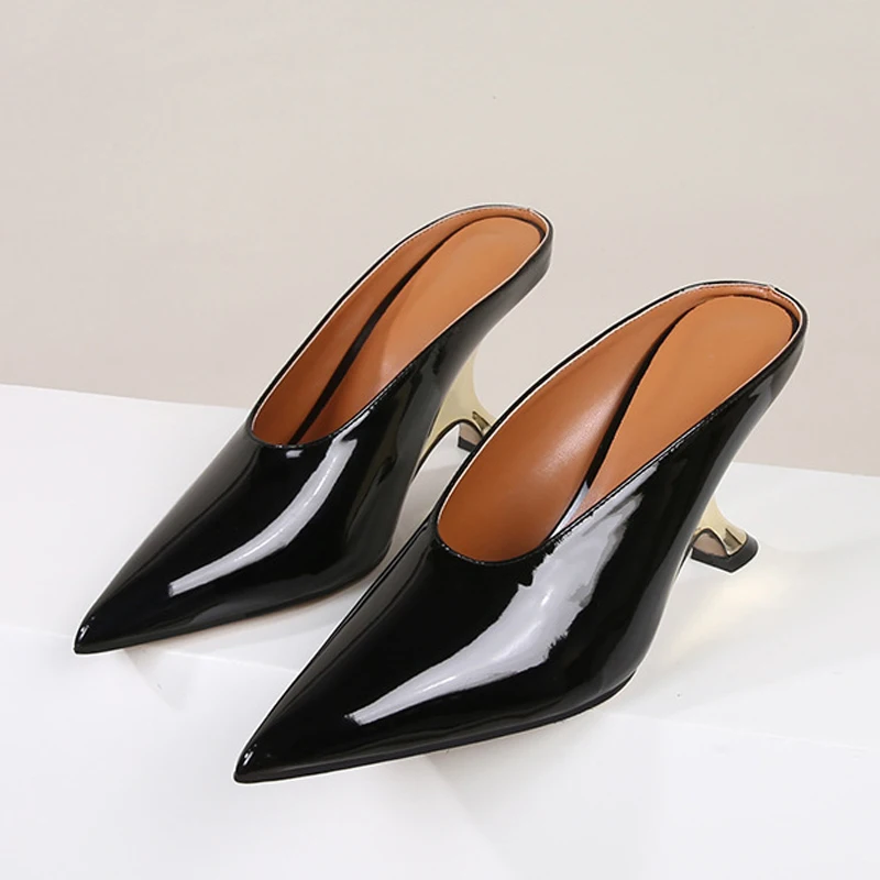 Toe Pointed Eilyken Women Slippers Shoes Designer Shallow Wedges High Heels Banquet Mule atos New De Mujer 46f4 784d