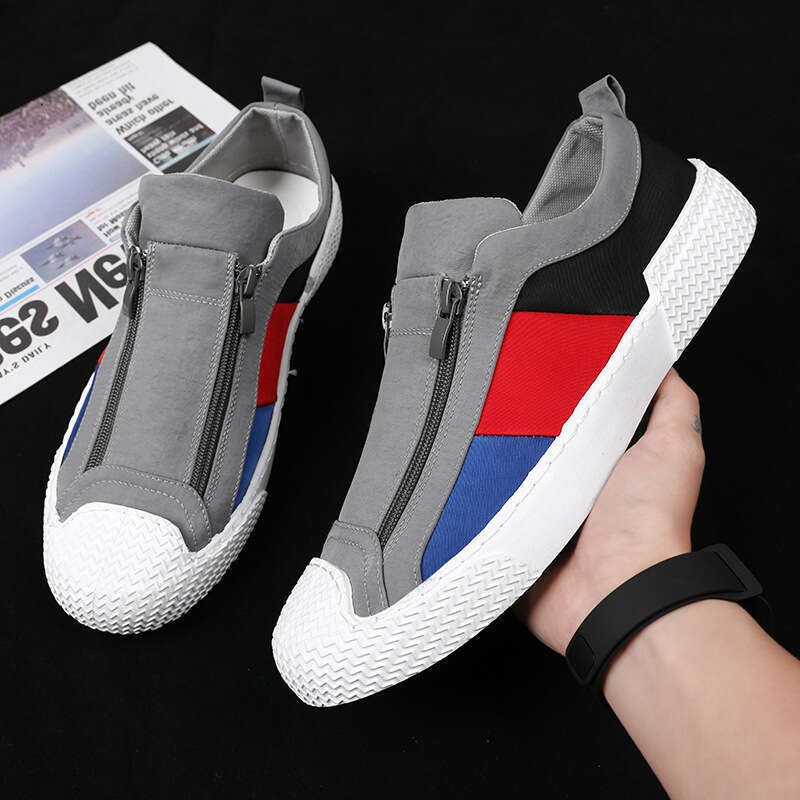 S Men Ddmysports Canvas New Trend Versatile Casual Low Top Cloth Slip On Fashion Shoes Grey Free Shipping Outdoor lip hoes hipping