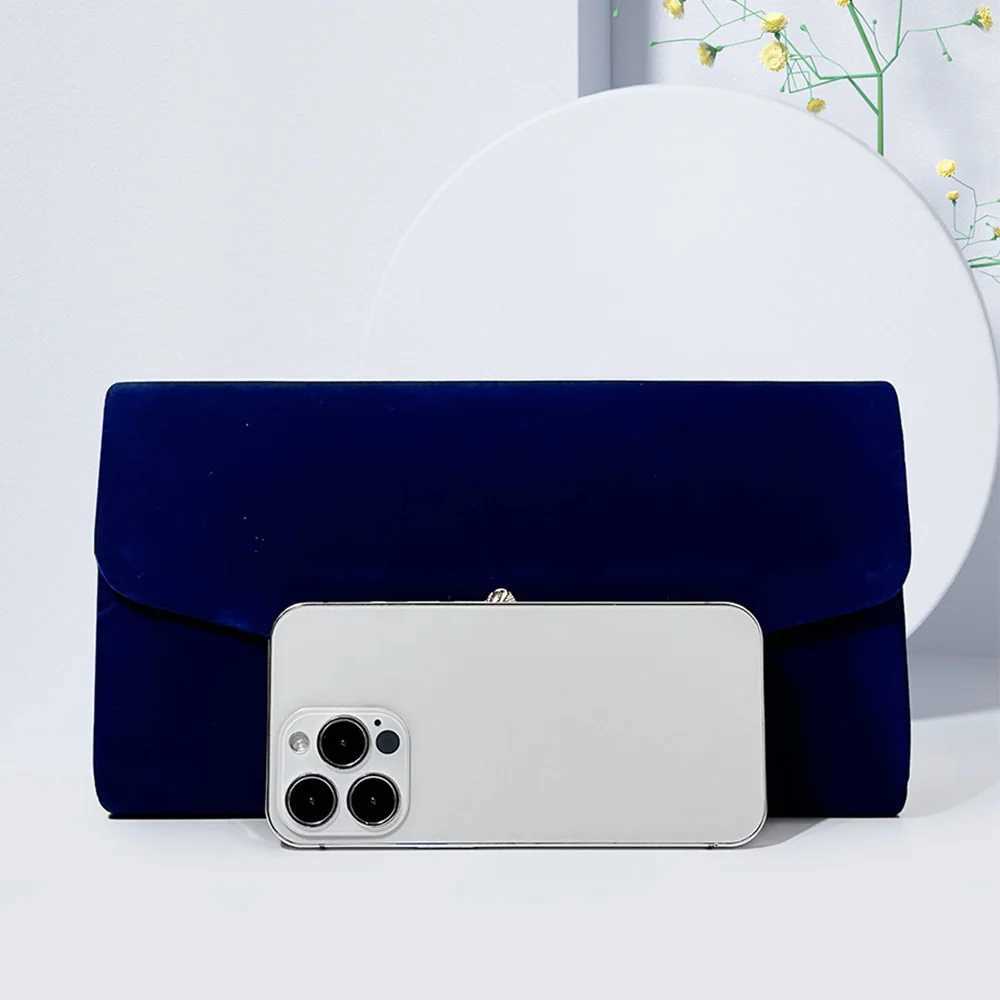 2023 New Red Bridal Wedding Bags Velvet Clutches Vintage Square Purse Chain Shoulder Bags Luxury Banquet Bags Blue Envelope PromXJ240730