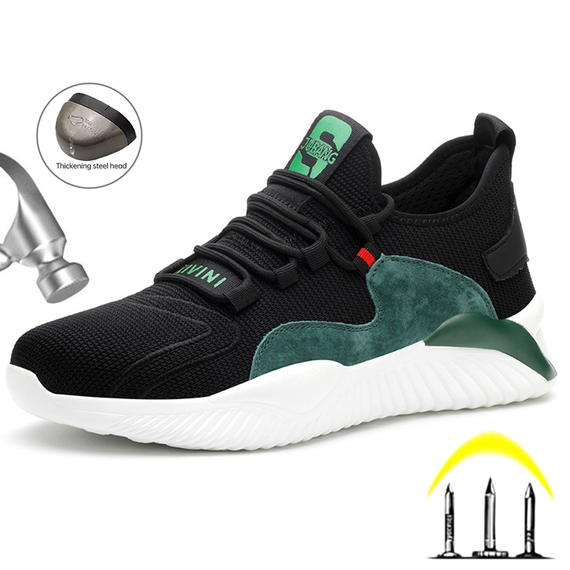 Women Indestructible Men Safety Work Shoes with Steel Toe Puncture-Proof Boot Lightweight Breathable Sneakers Dropshipping 9fdc