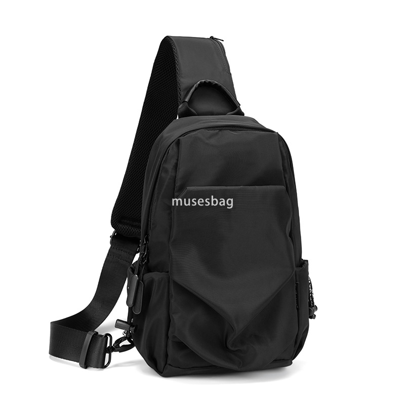 Casual men's chest bag simple single shoulder crossbody bag multi-functional fashion brand diagonal backpack small bag trend messenger bag men�
