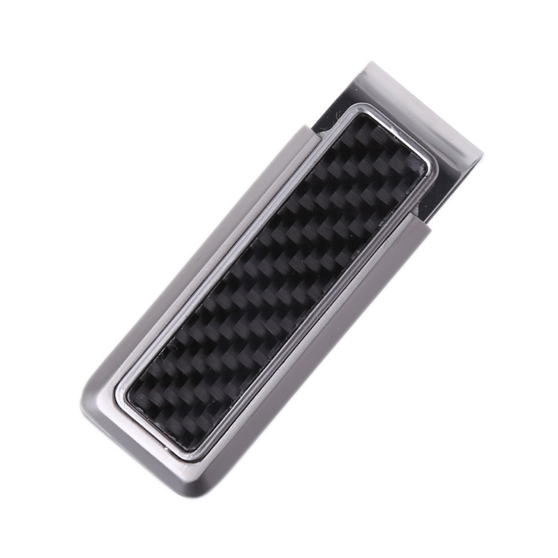 Men's Business Wallet Stainless Steel Carbon Fiber Money Clip Credit Card Holder