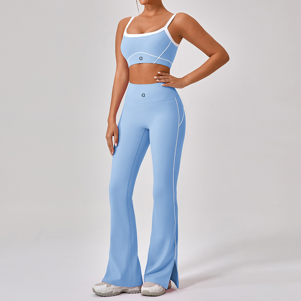 A0512 Yoga Set Women Two Pieces bralette Gym Tracuits Bra Fiess Shorts Fared Pant Workout Sports Clothes sports bra yoga pants workout flare leggings 