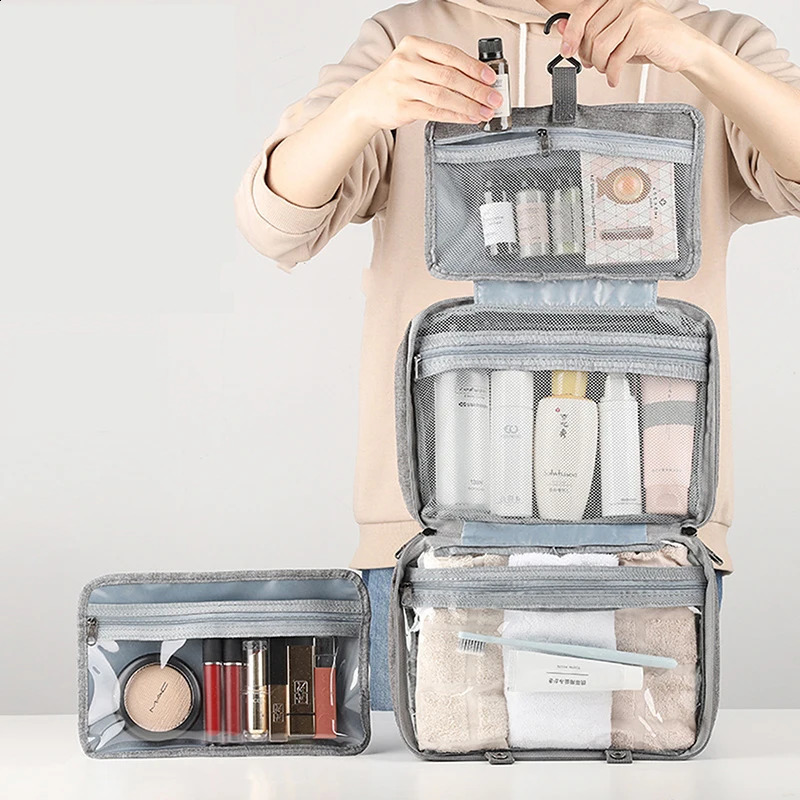 Travel Hanging Toiletry Bag Water-proof Storage Bag Bathroom Beauty Wash Bag ACCessoryTowel Bag Wet Dry Separated Bag 240730