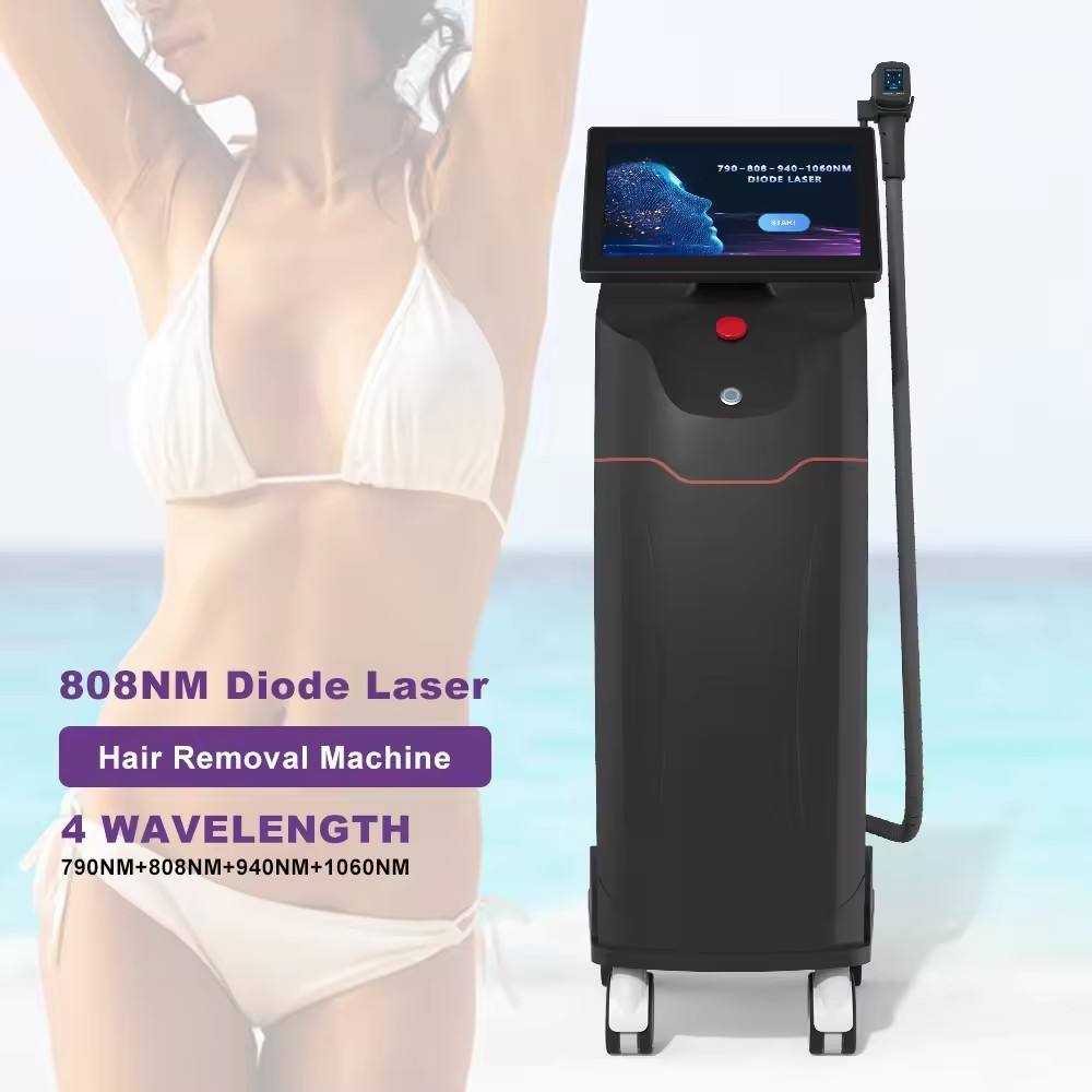 Hot Selling 808nm Diode Titanium Laser Fast Hair Removal790nm/940nm/1060nm/808nm 4 Wavelength Hair removal Machine