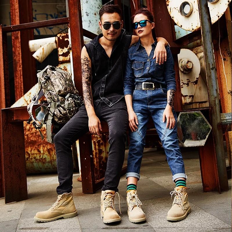 Boots Men's Fashion British Style Winter Short Boots All-match High-Top Shoes Men's Mid-Top Tooling Boots Leather Boots