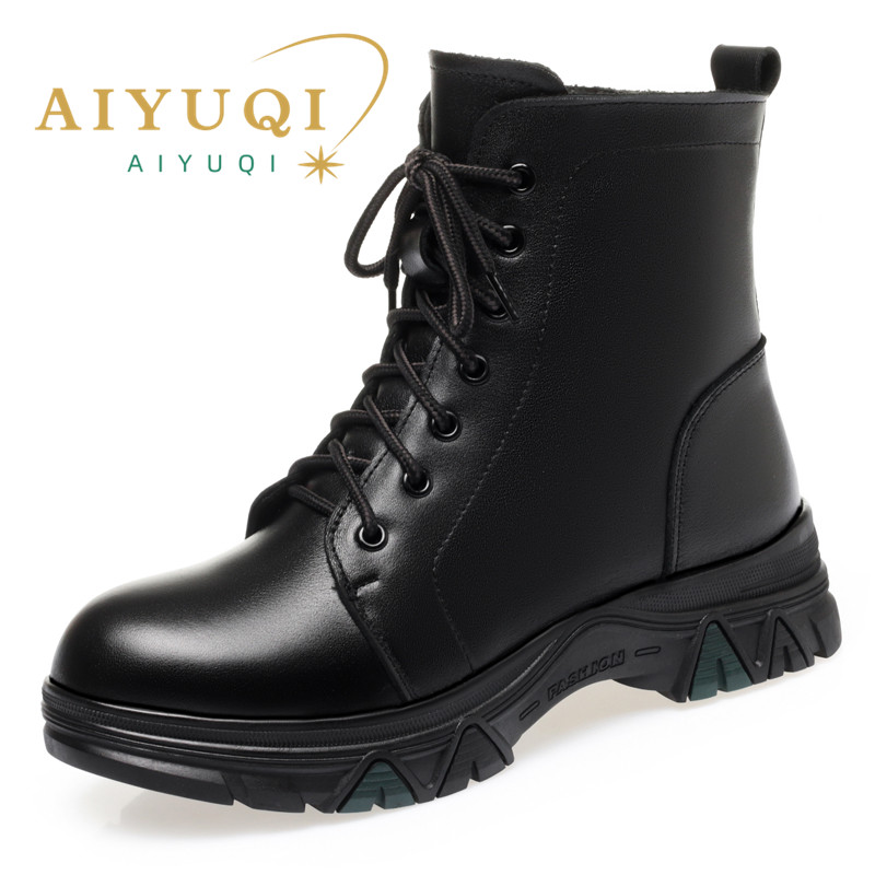 AIYUQI Women's Snow Boots Genuine Leather 2024 New Winter Warm Wool Women Large Size Boots Fashion Women's Shoes Boots